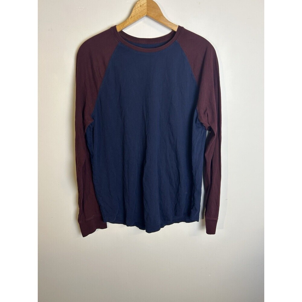 goodfellow shirt Men Long Sleeve Tee  Block Color Cotton L Preppy Academic Natur